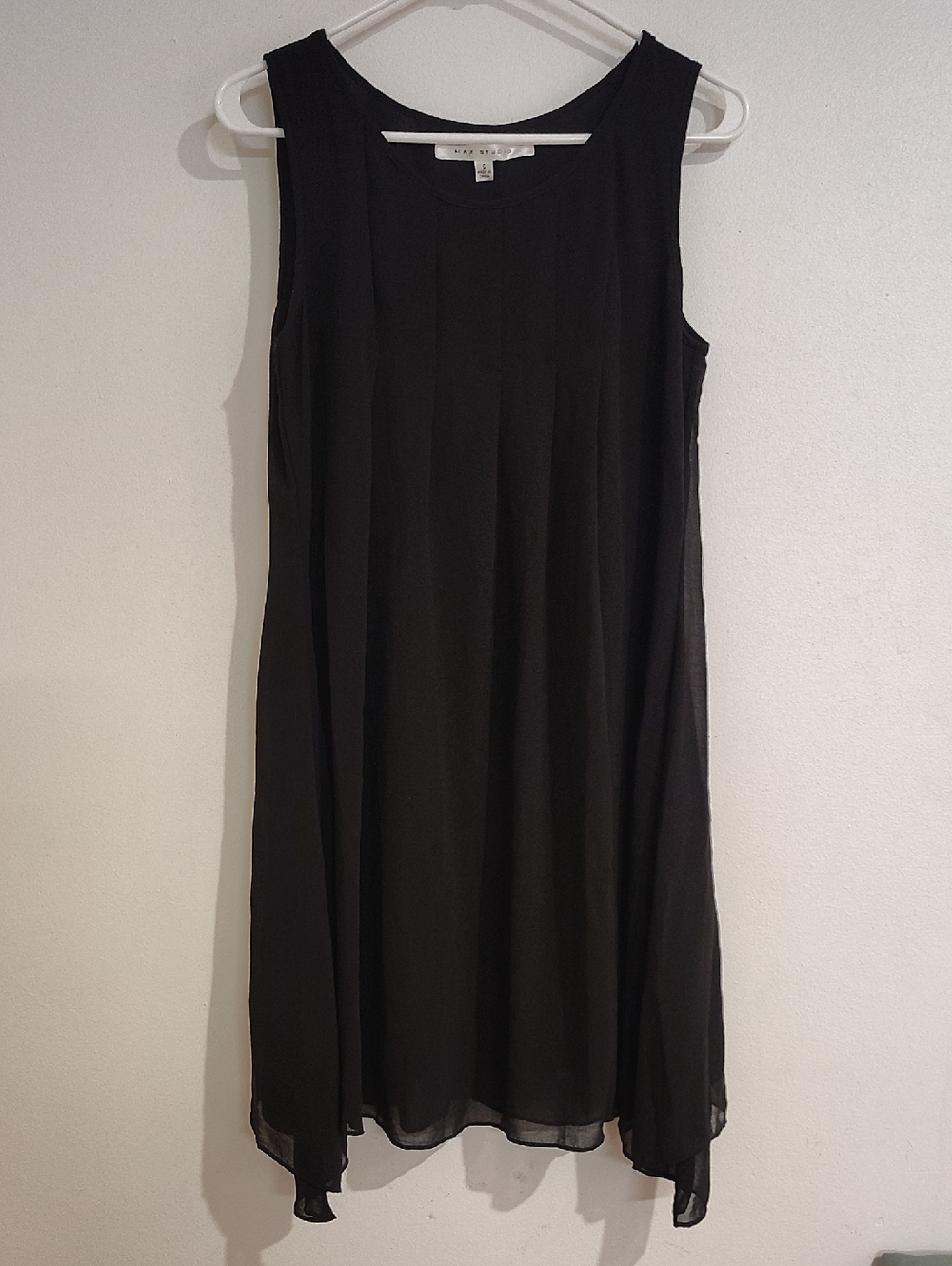 Max Studio Black Sleeveless Midi Swing Dress